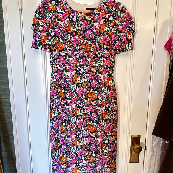 Saloni Bianca Midi Dress Pink Rosette Print size 8 - Picture 8 of 8